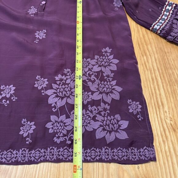 Johnny Was Fayan Tunic Blouse Top Embroidered Patchwork Sleeve Floral Women's M - Picture 7 of 10